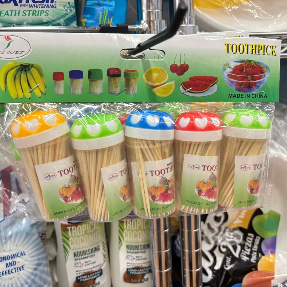 Colorful Toothpick Set with Caps
